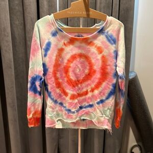 Chaser tie dye sweatshirt with embroidered lightening bolts